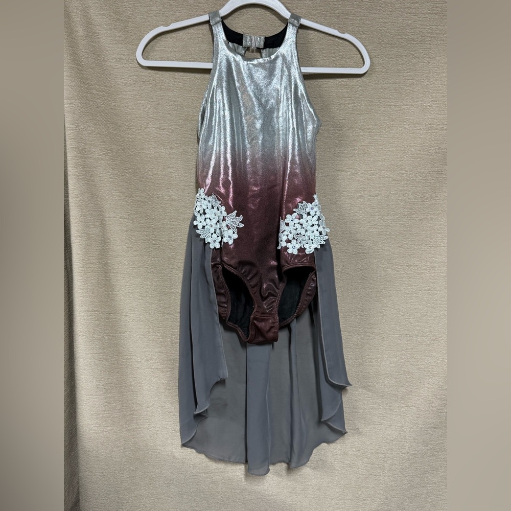 Elegant Silver and Burgundy Women's Bodysuit